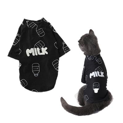 China Sustainable Wholesale Breathable Cat T-shirt Dog Clothes Summer Soft 100% Cotton Pet Clothes for sale