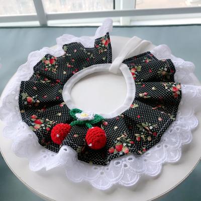 China Viable Wholesale Anti-sharp Ring Printed Neck Protection No Restraint Cute Dog Cat Bandana Products for sale