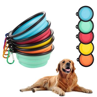 China Wholesale Viable Drinking and Drinking Collapsible Dog Food Silicone Non-Toxic Easy Carry Feeding Bowl for sale