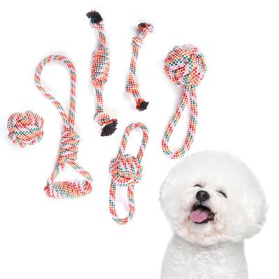 China New Arrival Viable Hot Selling Non-Toxic Interactive Worry Relief Cleaning Teeth Chew Dog Cotton Rope Toys for sale