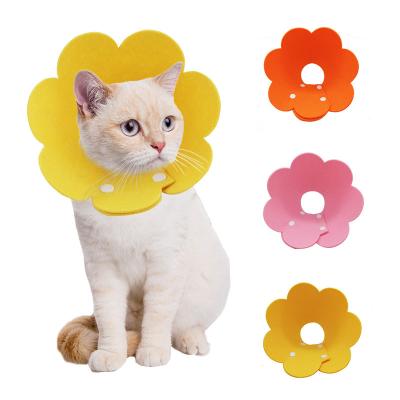 China Customized Hot Selling Soft Elizabethan Flower Cat Cone Pet Recovery Collars Colorful Adjustable Protective for sale