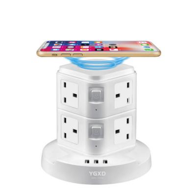 China 2020 Newest Residential/General Purpose Qi Wireless Charger Power Extension Plug With USB In UK Standard Outlet for sale