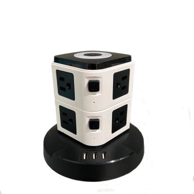 China Residential / General Purpose USA Standard Tower Socket With Night Light Extension Socket With USB for sale