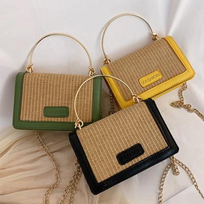 China Other Summer Beach Rattan Straw Bag Handbag Lady Chain Casual Woven Single Shoulder Cross - Small Body Bag Purse for sale