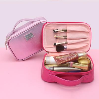 China Custom Fashion Portable Multifunctional Waterproof PVC Travel Toiletry Bag Laser Fashion Makeup Cosmetic Bag for sale