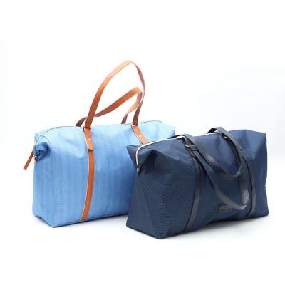 China Wholesale Fashion Custom 2 Tone 600D Women Travel Overnight Weekender Tote Duffel Bag for sale