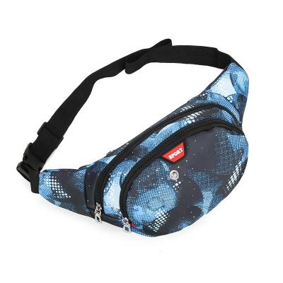 China No Double Zipper Pussy Belt Pack Unisex Printed Nylon Waist Bag For Youth for sale