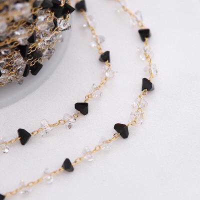 China Daily Life Irregular Zircon Chain Brass Handmade High Quality Chain Bulk For Jewelry Making for sale