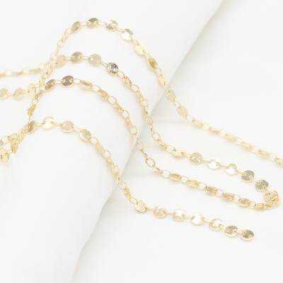 China Daily Life Gold Coin Round Wafer 14K Gold Filled Chain Handmade Bulk Welded Chain Coil For Jewelry Making for sale