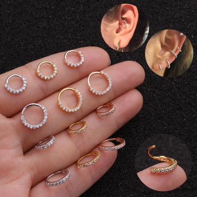 China TRENDY Fashion Ear Slap Nose Piercing Ring Cuff Body Jewelry Pin Nose Piercing Stud Fake Safety For Women for sale