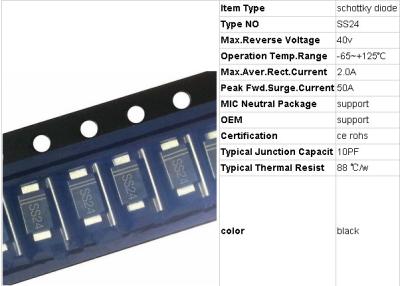 China Surface mount/Schottky Diode  SS24 2A 40v SMA for sale