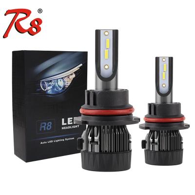 China Guangzhou R8 car led headlight 9004/9007 CSP chip 4000LM 6000K high power LED headlight bulbs for car. 9004/9007 for sale