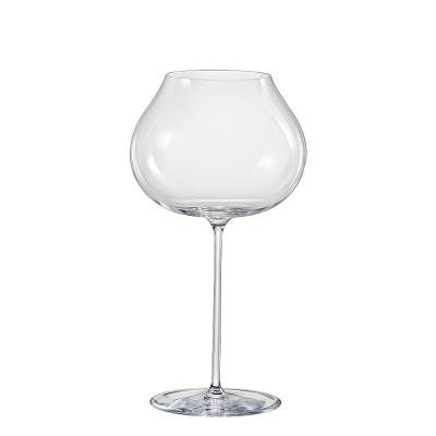 China Custom Lead Free CLASSIC European Luxury Elegant Crystal Unique Red Wine Glass Manufacturer Long Bent Crystal Gin Wine Glasses for sale