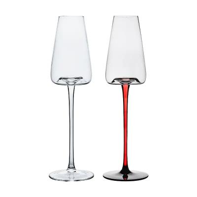 China CLASSIC Customize Logo Luxury Concave Based Tall Crystal Glasses Wedding Champagne Flutes Drinking Cup Champagne Glasses For Wedding for sale