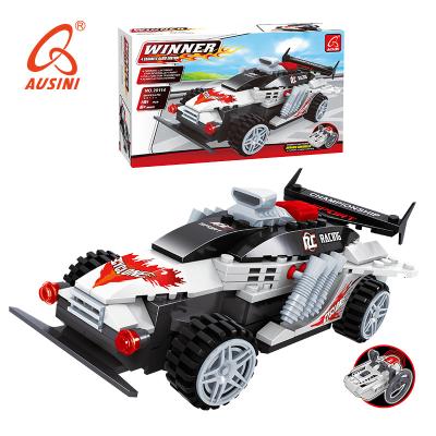 China 2021 AUSINI ABS material eco-friendly kids toys plastic bricks set rc racing kids building educational car building blocks for sale