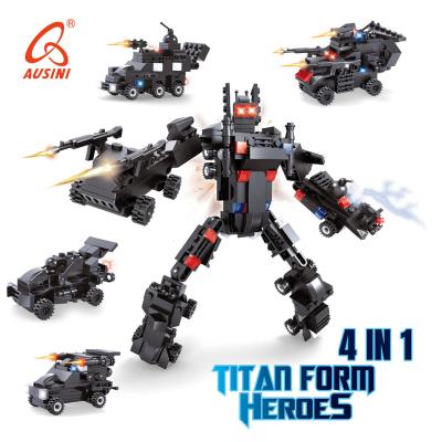 China New Arrival Assembling Building Block AUSINI ABS DIY Plastic Hero Robot Toys Bricks For Kids for sale