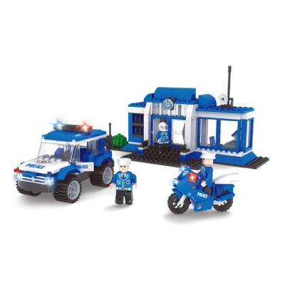 China 2021 New Arrival AUSINI Assembling Building Block ABS DIY Plastic Police Bricks Eco-friendly Toys For Children for sale