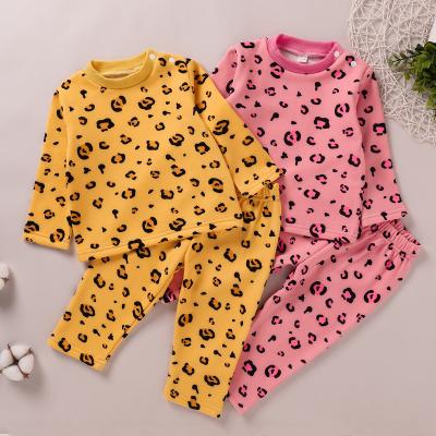 China Spring Autumn Children Breathable Dressing Set Baby Sleepwear Kids Pajamas Fashion Leopard Kids Pajamas for sale