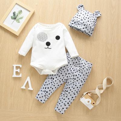 China Anti-Shrink Customize 3 Piece Baby Clothes Sets Long Sleeve Newborn Baby Romper Clothes Sets for sale