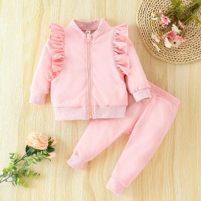 China Anti-Shrink Customize Newborn Baby Girl 2pcs Set Girl Clothes Long Sleeve Solid Color Elephant Outfits for sale