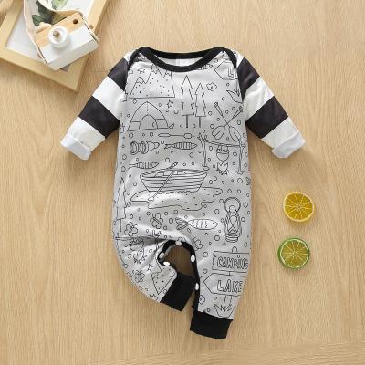 China High Quality Polyester Customize Soft Knit Newborn Baby Rompers Long Sleeves Overalls Baby Clothes for sale