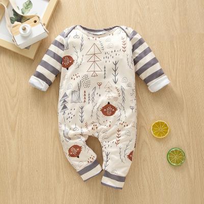 China High quality polyester in soft running knit newborn baby rompers long sleeves jumpsuit baby clothes for sale