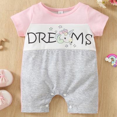 China High Quality Polyester Cute Shorts Sleeves Jumpsuit Baby Clothes Newborn Baby Rompers for sale