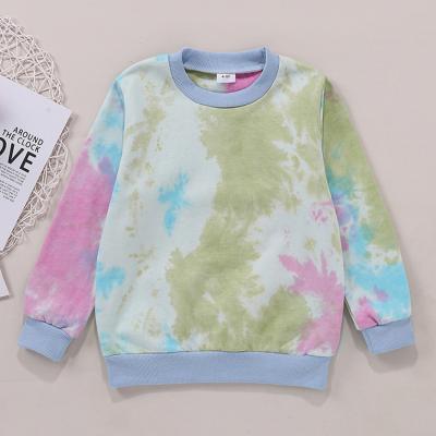 China Autumn Winter Baby Girls Boys Anti-Shrink Clothes Tie Dye Long Sleeve Hoodie Pullover Sweatshirt Kids Clothing for sale