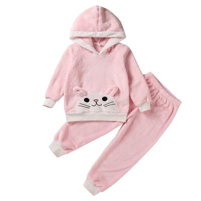 China Lovely breathable girls pajamas sets children's sleepwear children's winter plush and warm thickened children's wear pajamas for sale