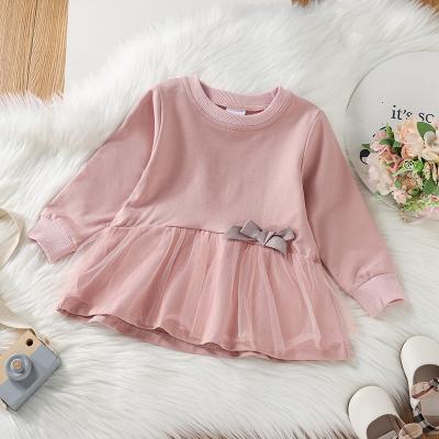 China Anti-wrinkle Child Girl Sweater Dress Kids Designer Clothes Girls Long Sleeved Princess Girls Mesh Dress for sale