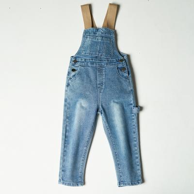 China Breathable Fashion Babies Fashion Denim Kids Clothes Children Autumn Spring Jumpsuits Cute Jeans Pants for sale