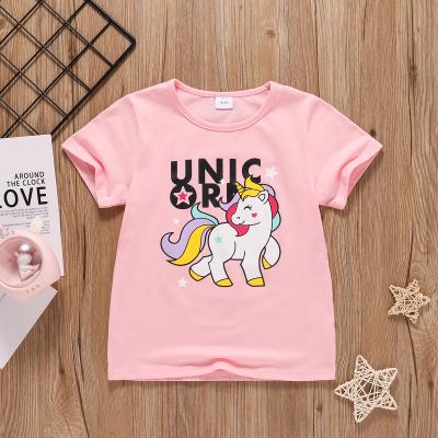 China Kids Anti Shrink T-shirt Kids Casual Tops O Neck Animal Print T Shirt For Kids Girls for sale