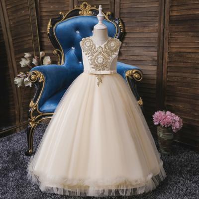 China High Quality Sleeveless Drop Shipping Princess Party Wear Sleeveless Kids Flower Girl Birthday Teen Dresses For 3-12 Years for sale