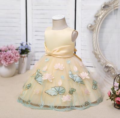 China Sleeveless Drop Shipping Kid Baby Dress Fashion Korean Party Wear Little Princess First Birthday Communion Party Wedding Dress for sale