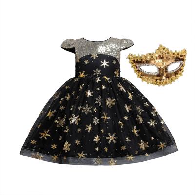 China New Design Girls Princess Star Dress Black Performance Clothing Baby Christmas Sleeveless Princess Dresses for sale