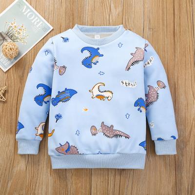 China New Fashion High Quality Anti-shrink Design New Fashion Dinosaur Pattern Boys Hoodies Children Clothing Kids Soft Cute Sweater Shirt for sale