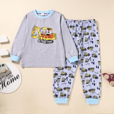 China Boys Sleepwear Thermal Cartoon Printing Children Pajamas Sleepwear 2 Pcs Kids Dressing Set for sale