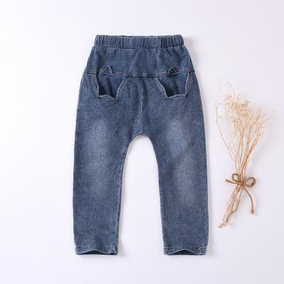 China Breathable Hot Design Boutique Wholesale Printing Kids Denim Pants Babies Boy Fashion Blue Jeans Boys for sale