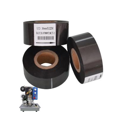 China HP30/DY8/HP241B/HP241 Coding Machine Supplier For Coding Black Foil 30mm Width Hot Stamping Ribbon For HP241b Hot Coding Foil for sale