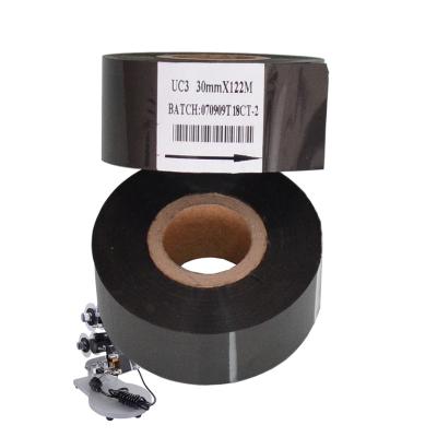 China HP30/DY8/HP241B/HP241 25mm 100M Hot Coding Machine Foil Tapes Printed Black Code Foil for sale