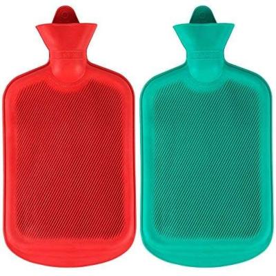 China Manufacturer Medical Mini Big Red Natural Baby Adult 2000ml Hot Water Bottle Elastic Cold Rolling Breathable Comfort High Quality With Plush Cap for sale