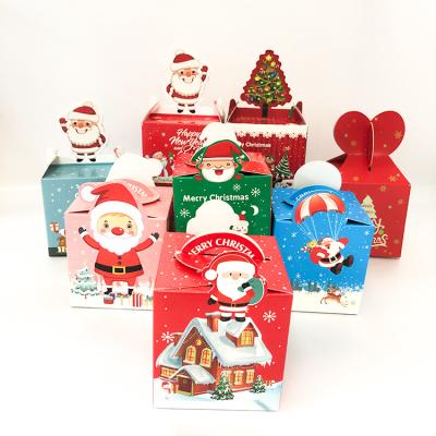 China Amazon hot sale disposable logo christmas party decoration packaging caja christmas eve paper gift custom paper box for treat cookie for sale