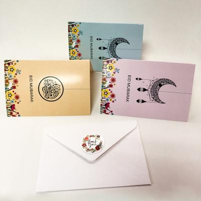 China New Europe Style Eid Al-Fitr Greeting Card Muslim Festival Holiday Greeting Card Envelope With Random Sealings Party Gift HS412 for sale