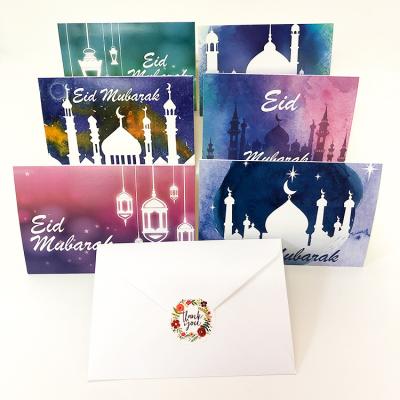 China Europe Eid al-Fitr greeting card Islamic Rouzi festival blessing folded message card with envelope eid cards for sale