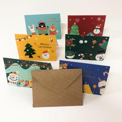 China Merry Christmas greeting card from Europe set winter holiday card with 6 cute winter designs for sale