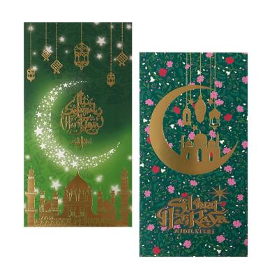 China Gift Envelope Glossy Green Art Paper Fluorescence Package Customized Printing for sale