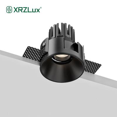 China XrzLux Modern 8W 10W 15W Recessed Led Downlights All Metal Construction Trimless Anti Glare Led Downlight Round Indoor Light Fixture for sale