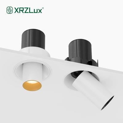 China Minimalist XrzLux Recessed LED Downlight 10W Stretching Spot Lighting 360 Degree Orientable Retractable Rotatable Adjustable Downlight for sale