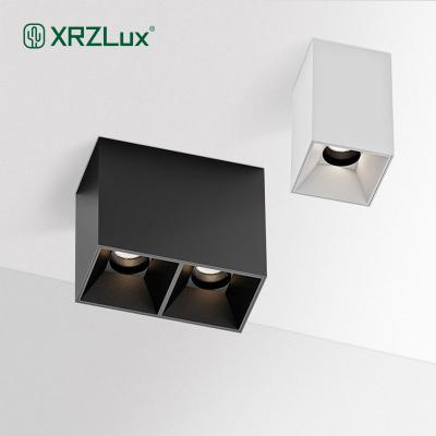 China Modern Outdoor XrzLux Downlight 10W 20W Double Head Mounted Square Led Ceiling Lamp Anti-Glare Aluminum Downlight Home Decor Lighting for sale