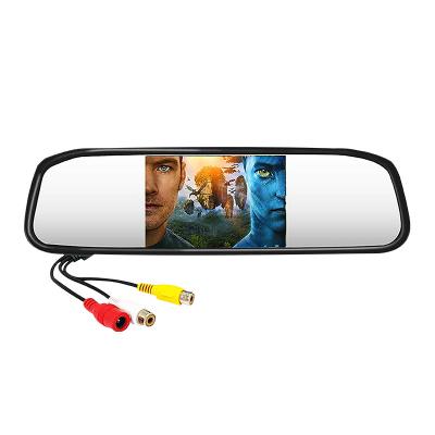 China Reversing 4.3 Inch Monitor Car Rear View Mirror Car Monitor Clip On Monitor With AV1 AV2 Input for sale